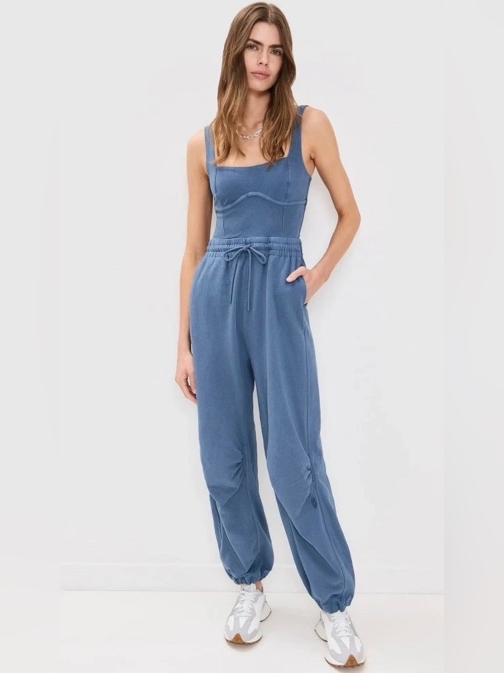 FP Movement Inbound Jumpsuit NWOT Blue Jogger One Piece Athleisure Size Small